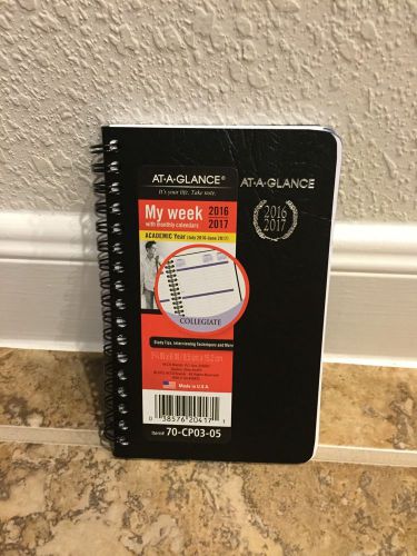 At-A-Glance 2016 2017 Calendar Planner Weekly Fashion Academic Pocket Black