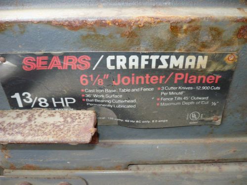 JOINT PLANER, 6 1/2 &#034; CRAFTSMAN