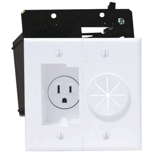 Midlite 2A5251-W Power+Port Recessed Receptacle Kit - White