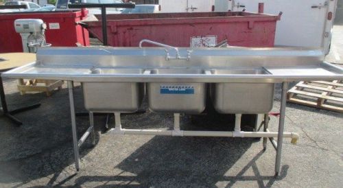 93-23-60-24RL Advance Tabco 3 Compartment Sink w/ Right &amp; Left Drainboards -115&#034;