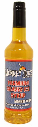 Monkey juice snow cone syrup - made with pure cane sugar - monkey juice brand for sale