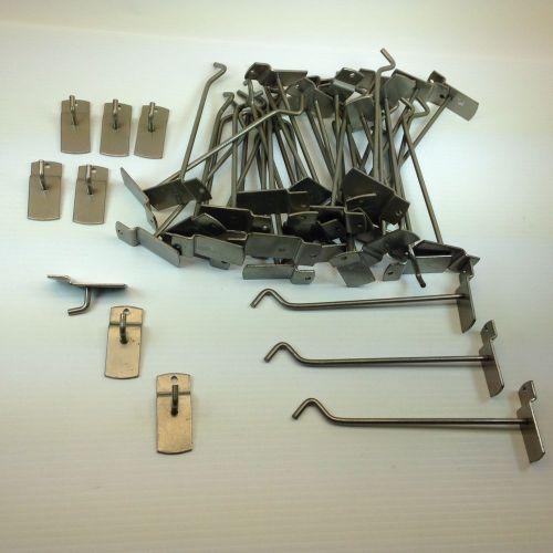 Retail display slatwall hooks pegs lot of 46 pcs