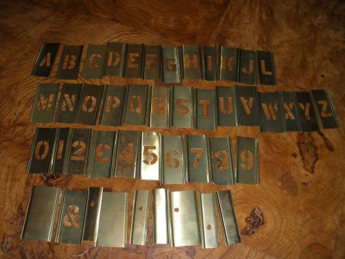 Vtg 1&#034;  Brass Lockedge Adjustable Brass Stencil Marking Set