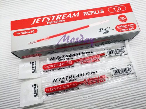 12 pcs Uni-Ball Jetstream SXR-10 Ballpoint Pen Refills 1.0mm Medium, RED