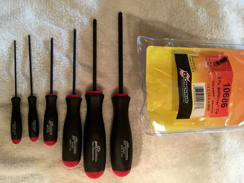 Bondhus 10686 1.5-5mm Balldriver Screwdrivers, 6 Piece Set