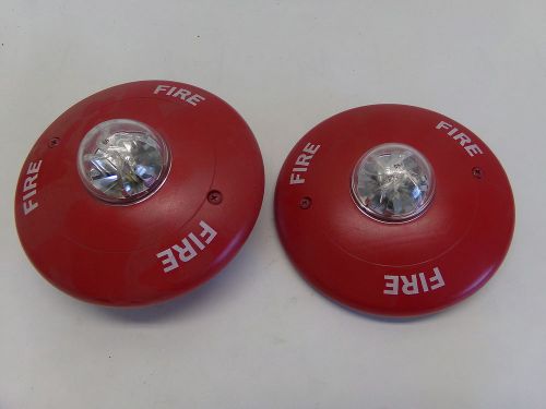 LOT OF (2) SYSTEM SENSOR SpectrAlert SC2495 Red Ceiling-Mount  STROBE- USED