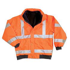 ANSI Class 3 Reflective Bomber Jacket by Ergodyne - Orange - L