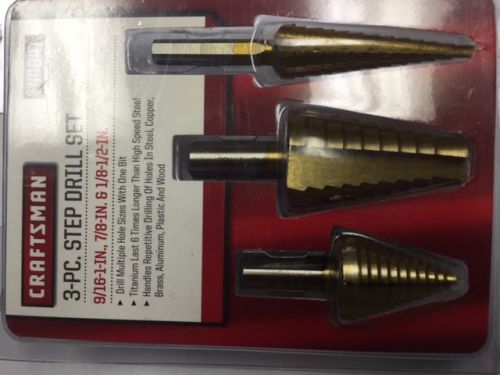 Step Drill Set Titanium Coated 3 piece set by Craftsman