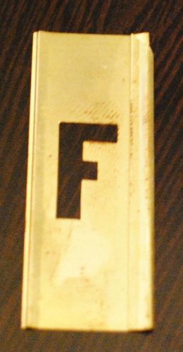 BRAND NEW 3/4&#034; REUSABLE INTERLOCKING BRASS STENCIL LETTER &#034;F&#034;