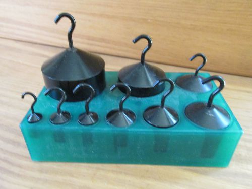 9 pc set - balance beam scale weights - hanging style - 10g to 1000g + holdler for sale