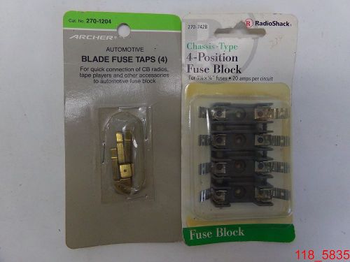 MIXED LOT of 2 Radio Shack 270-742B Fuse Block &amp; Archer 270-1204 Blade Fuse Taps