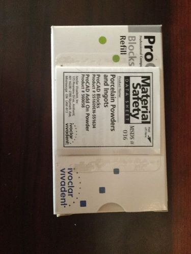 Ivoclar vivadent procad blocks. shades 300/i12mm for sale