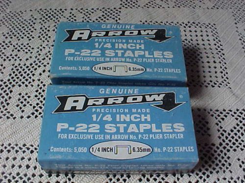 Arrow P-22 Staples 1/4-Inch Plier Stapler 2 Boxes Total Holds 5050 Per Box New