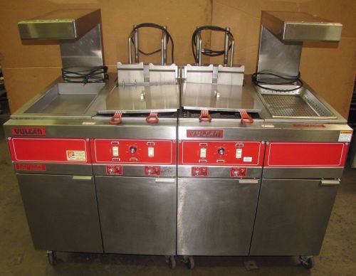 VULCAN 4ERD50 480V 3PH 21.0 KW 50 LB COMMERCIAL ELECTRIC FRYERS W/ DUMP STATIONS