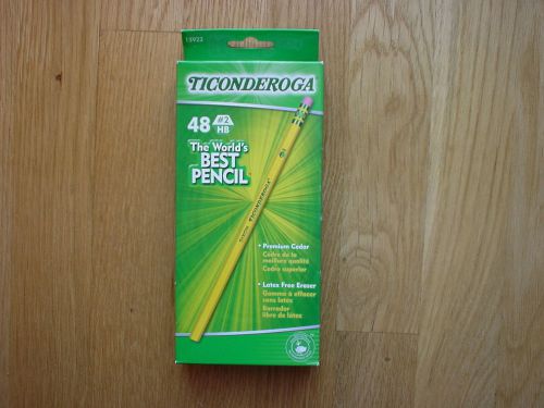 NEW 48 Dixon Ticonderoga Woodcase Pencils HB #2, Yellow Barrel 13922