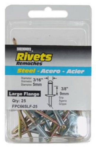 FPC Surebonder, 25pk Steel Medium Large Flange Rivet, FPC66SLF-25