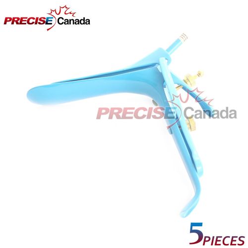 5 BLUE COATED LLETZ LEEP MEDIUM (M) GRAVES VAGINAL SPECULUM GYNECOLOGY SURGICAL