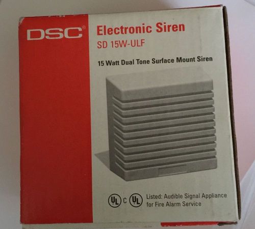 New DSC Electronic Siren SD 15W-ULF 15 Watt Dual Tone Surface Mount Alarm Siren