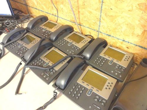 Lot of 6 Cisco IP Phones CP-7960G 7900 VOIP Business Telephones