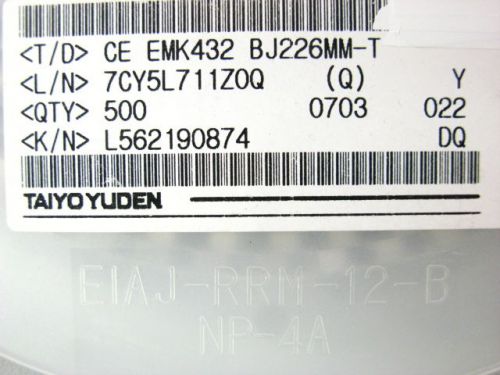 1900 PCS TAIYO YUDEN EMK432 BJ226MM-T  CAPACITORS