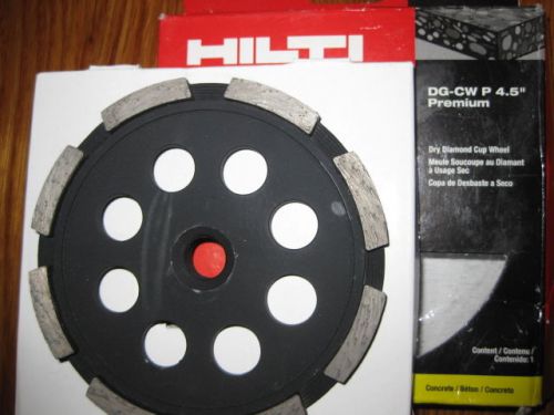 HILTI 407324 DG-CW P 4.5 INCH SR PREMIUM DRY CONCRETE DIAMOND CUP WHEEL NEW