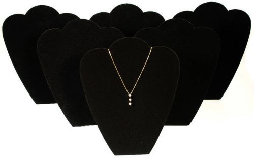 6 black 11&#034; velvet necklace pendant jewelry displays for sale