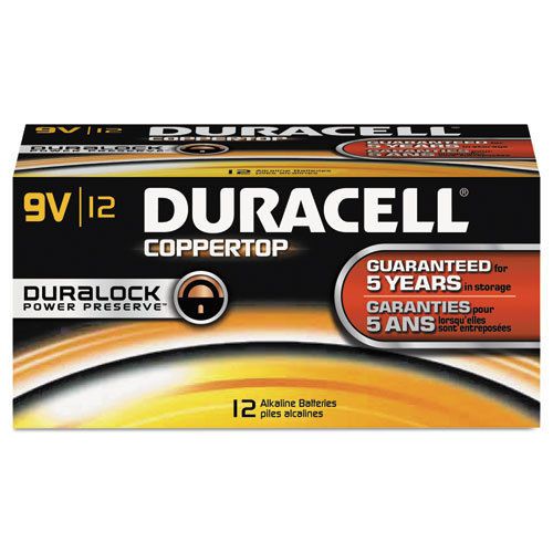 CopperTop Alkaline Batteries with Duralock Power Preserve Technology, 9V, 12/Pk