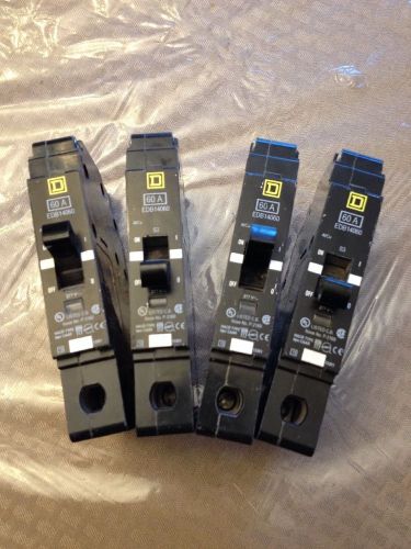 USED CLEAN SQUARE D  EDB14060 CIRCUIT BREAKER LOT SALE OF (4)