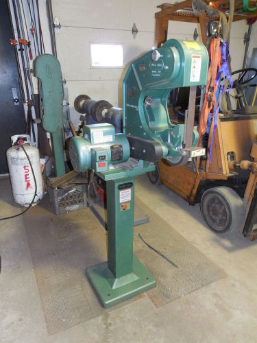 BURR KING MODEL 760 BELT SANDER/GRINDER W/ FACTORY STAND 1 PHASE 1.5 HP