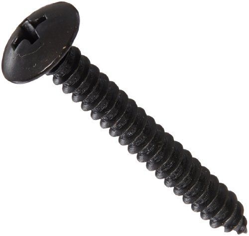 Small Parts Steel Sheet Metal Screw, Black Oxide Finish, Truss Head, Phillips