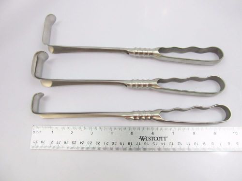 SET OF 3 RICHARDSON Retractor 9.5&#034; Surgical  &#034;KREBS&#034; German Steel