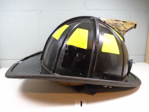Cairns 1010 fire helmet complete black traditional eagle front holder good cond1 for sale