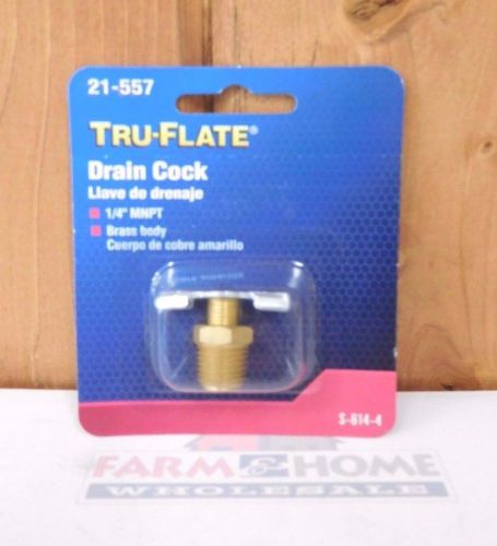 Drain cock ~tru-flate 21-557 ~ 14&#034; mnpt ~ plews &amp; edelmann ~ brass body ~ new for sale