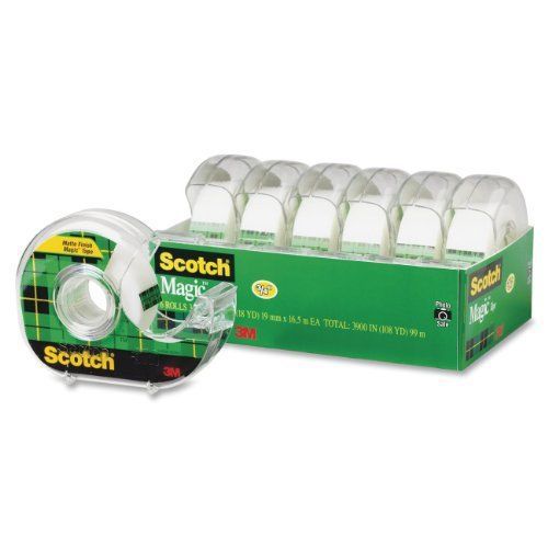 Scotch magic tape and refillable dispenser, 3/4 x 650 inches, 6-pack (6122) for sale