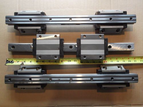 3 Linear Guide Slide Rails with 6 THK SHS 35C Bearing Blocks