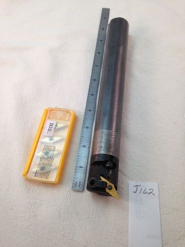 1 USED 1-1/4&#034; CARBIDE BORING BAR W/ 1 REMOVABLE HEAD W/ 5 KENNAMETAL BITS (J162)