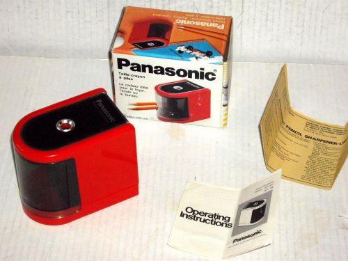 Vintage Red PANASONIC Battery Operated PENCIL SHARPENER - Model KP-1A - JAPAN