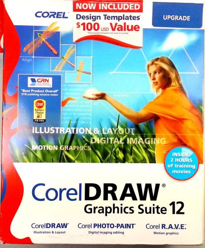 Coreldraw graphics suite 12 upgrade software corel photo-paint r.a.v.e with key for sale