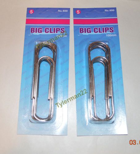 10 EXTRA LARGE JUMBO METAL PAPER CLIPS CRAFTS KIDS SCHOOL SUPPLIES DESK 4 INCH