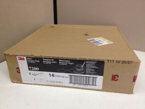 BOX of 5 3M Black 7200 Stripper Pads 14&#034; 175-600RPM