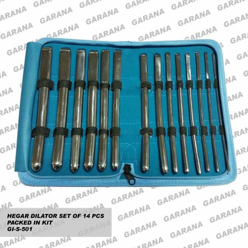 14 Pieces Set Of Hegar Uterine Dilator Sounds Single End Garana gynaecology