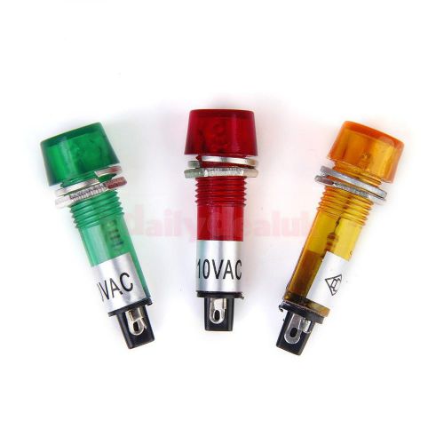 3Pcs Red/Yellow/Green 110V AC/DC POWER Signal Indicator PILOT LIGHT BULB