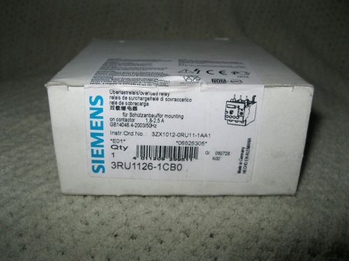 3RU1126-1CB0 SIEMENS OVERLOAD RELAY 1.8-2.5 A , SCREW