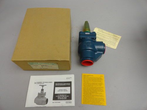 New Hansen AW251C 2-1/2&#034; ammonia angle shut-off valve - butt weld seal cap