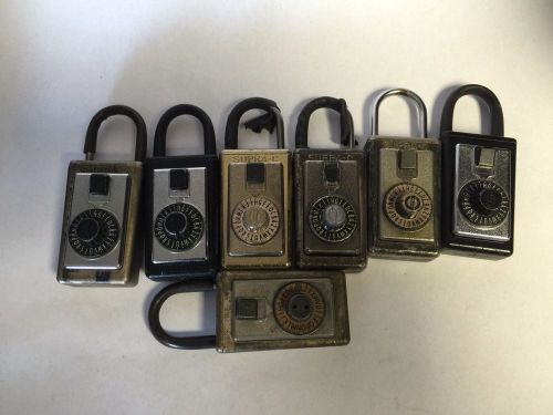 LOT of 7 SUPRA-C KEY LOCK BOX SERIES 3  CAST BRASS  WORKING UNIT All Same Code