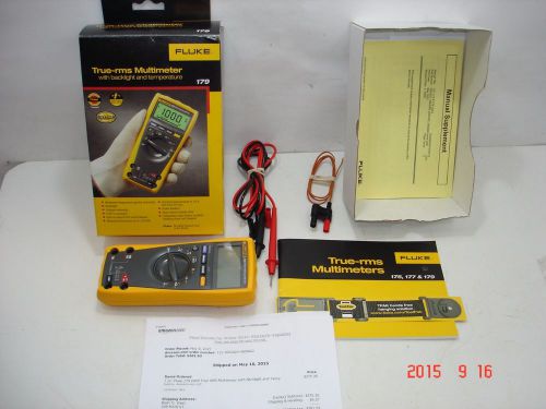 FLUKE 179 MULTIMETER TRUE-RMS K TEMPERATURE MANUAL PROBES NEW 5-10-2015 $281.63