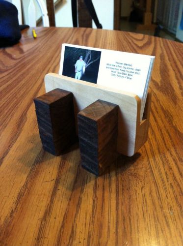 Handmade Curly walnut and hard maple business card holder