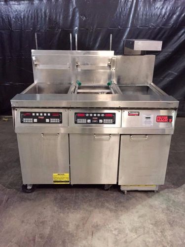 Frymaster fmh250blsc 2 bank gas fryer with filter magic system &amp; dump station for sale