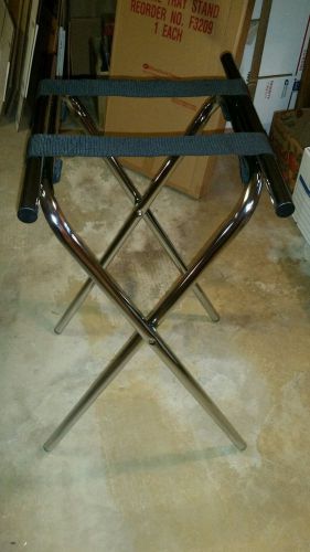 Chrome tray stand, folding, 31&#034;