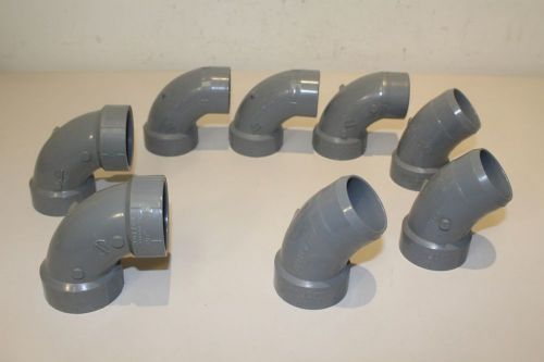 Lot of 8 charlotte pipe 90 deg. street elbow pvc dwv 1-1/2 for sale